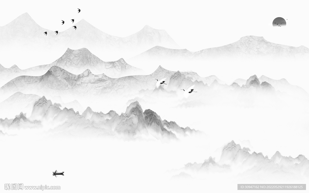 电视高档现代山水 Tif分层