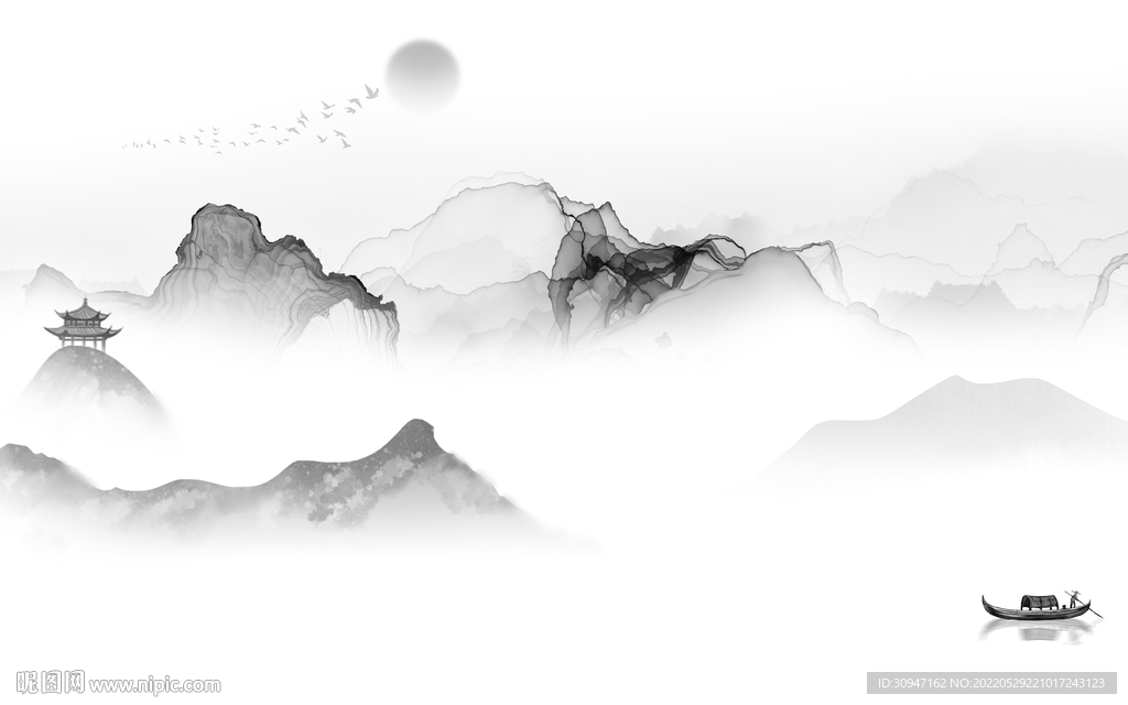 最新高档现代山水 Tif分层