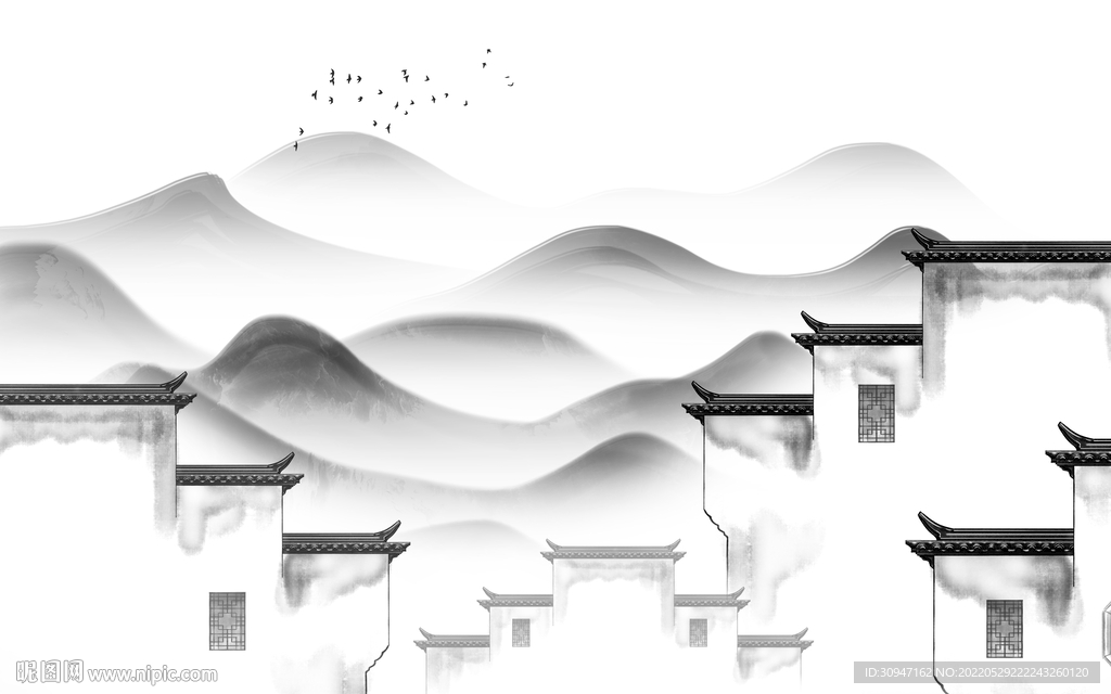 高大上高档现代山水 Tif分层