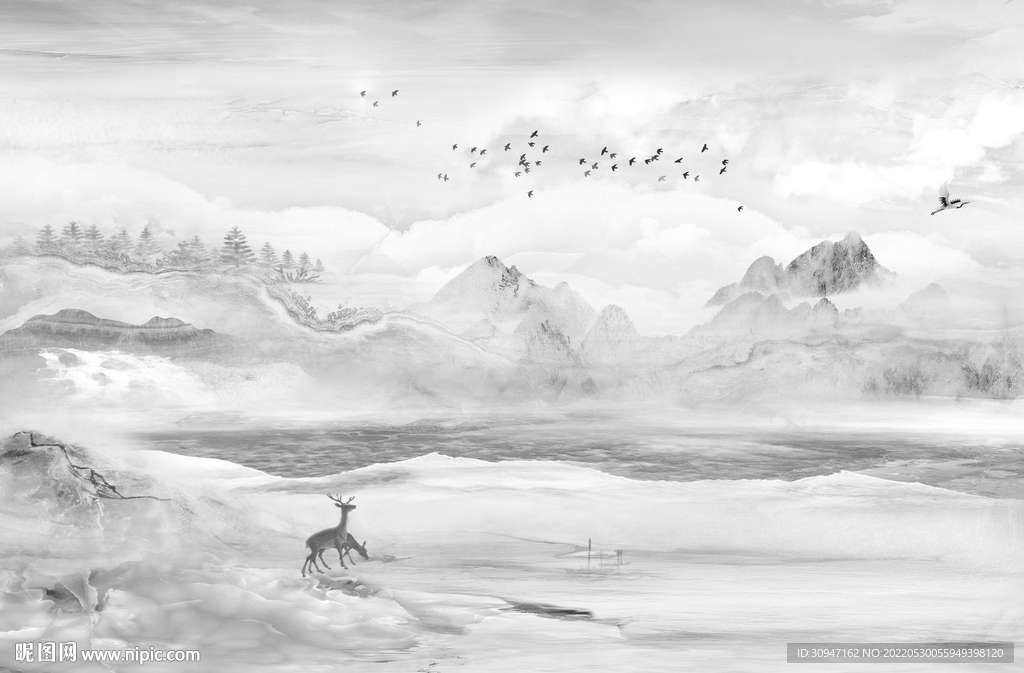 高清 中式最新山水 Tif分层