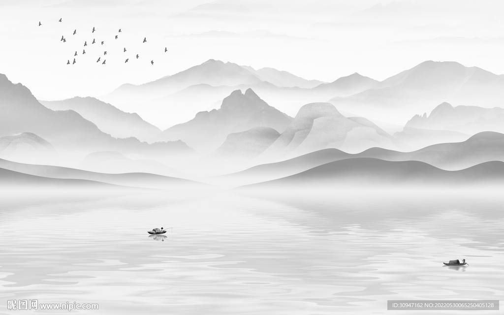 高雅中式最新山水 Tif分层