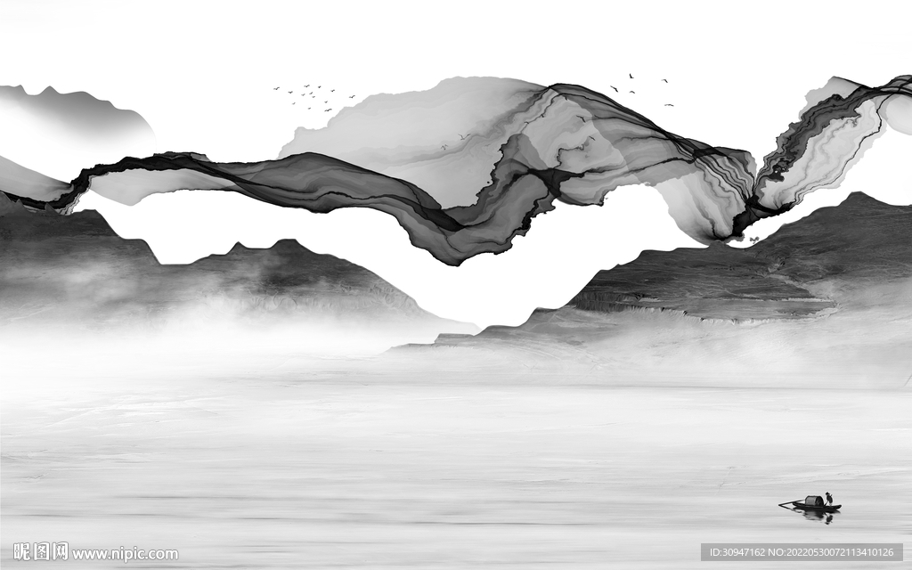 高清 高雅中式山水 Tif分层