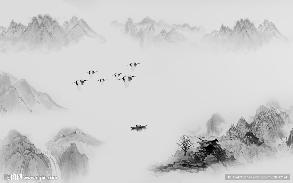 意境中式最新山水 Tif分层