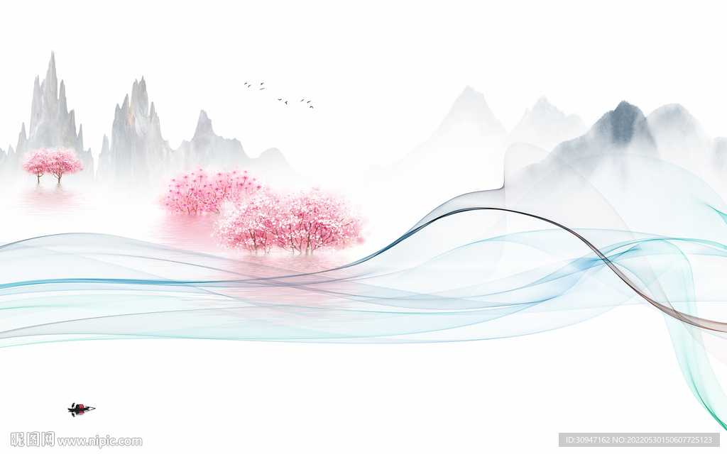 简约风景画新山水 TIf分层