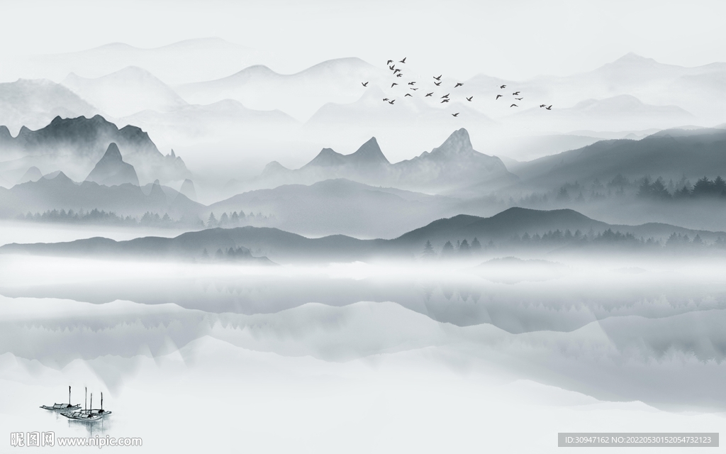 水墨 新款高雅山水 TIf分层