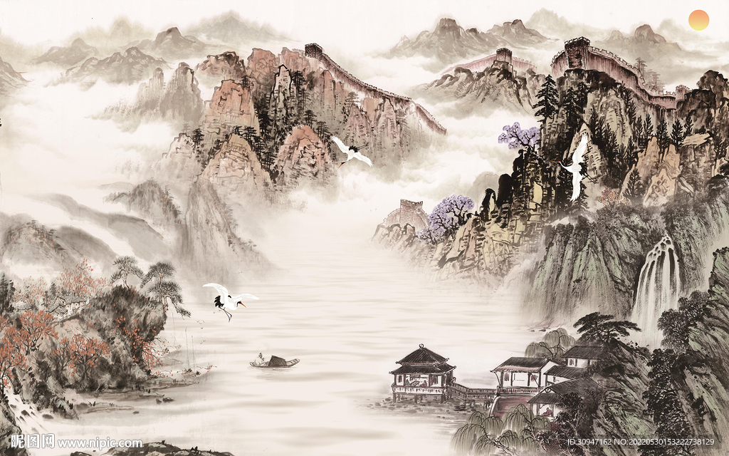 客厅新款高雅山水 TIf分层