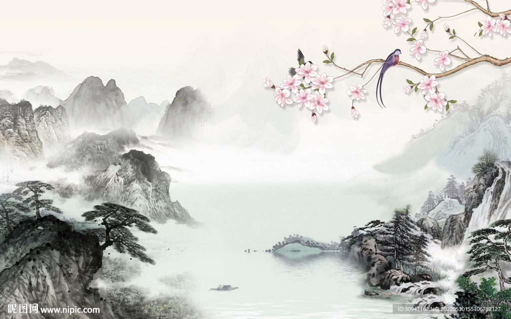 花鸟 现代最新山水 TIf分层