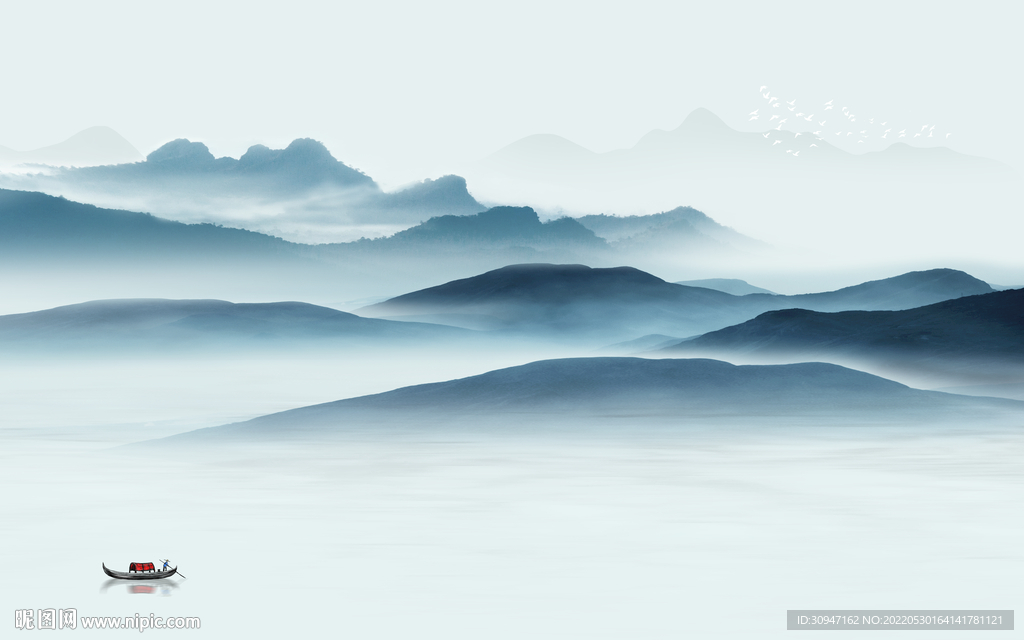 背景墙风景高档山水 Tif分层