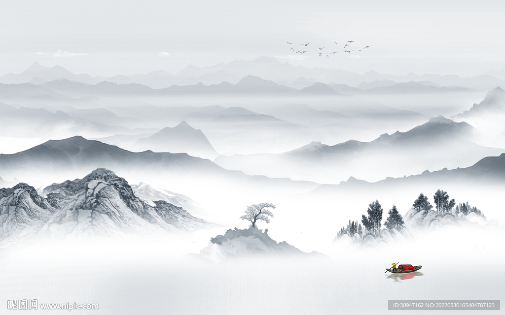 客厅风景高档山水 Tif分层