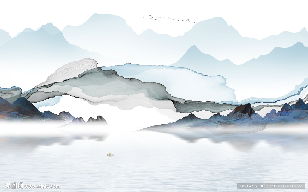 新中式风景最新山水 TIf分层