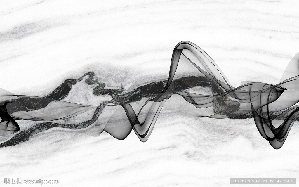 高档中式爵士白墙画 Tif分层