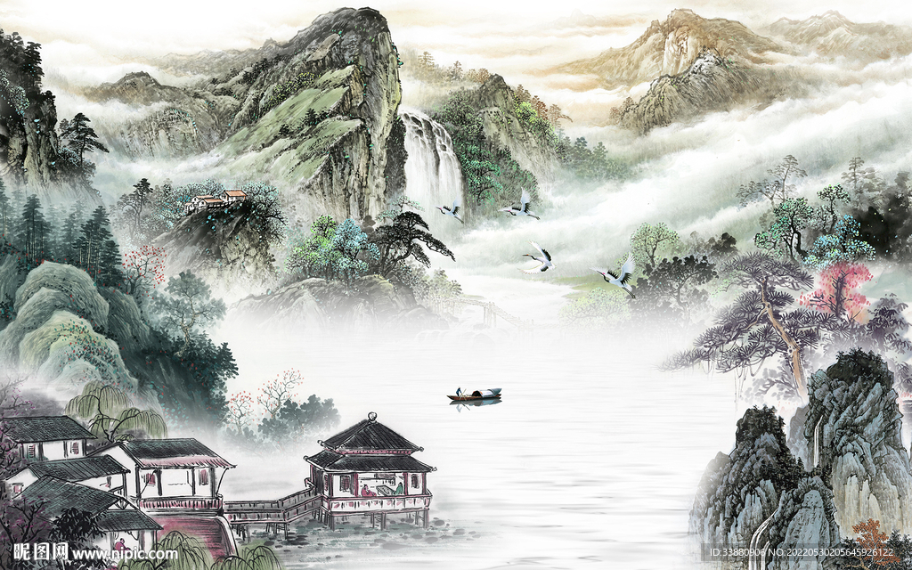 最新高端背景墙画 Tif分层