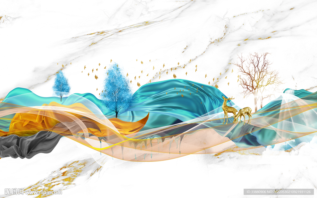 背景墙高端背景墙画 Tif分层