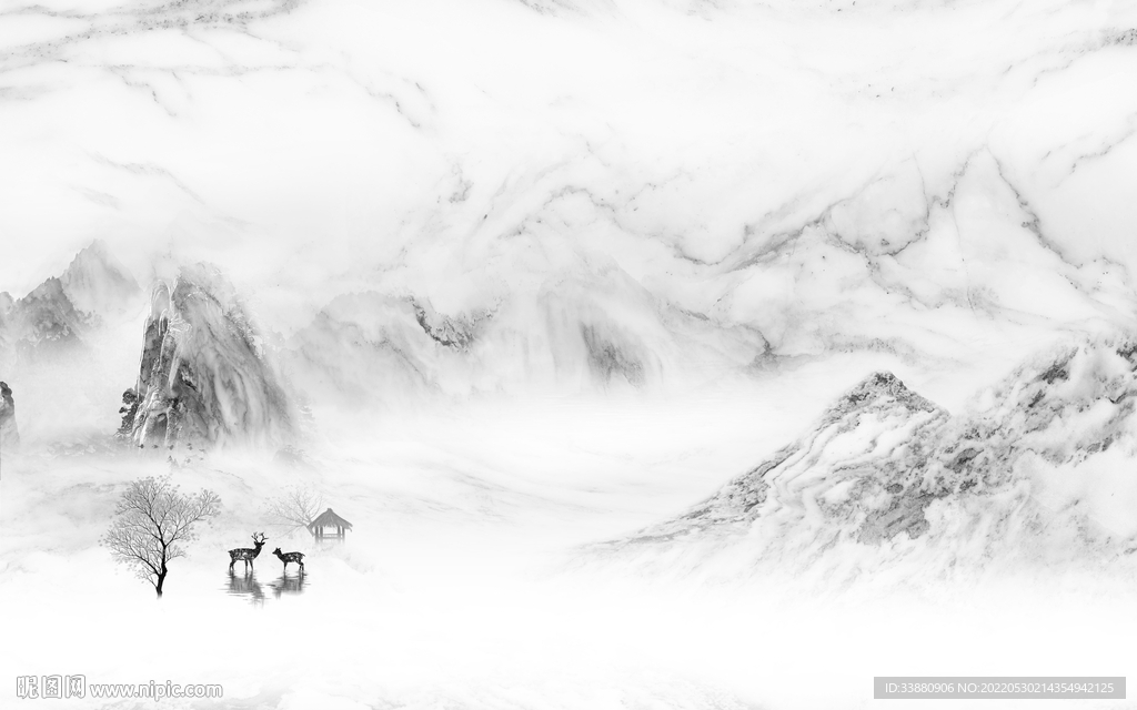 大气高端背景墙画 Tif分层