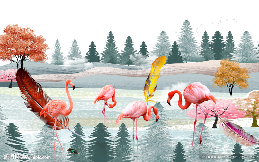 欧式新款无框画 TIf分层 