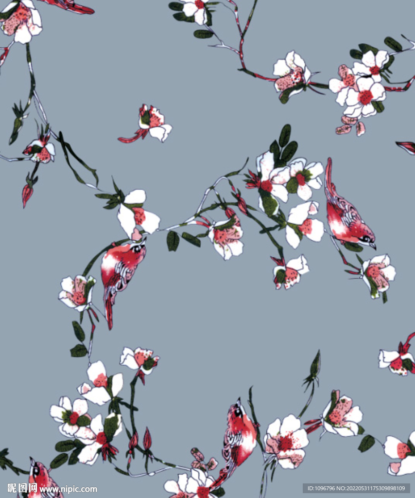 大牌 水墨 花 鸟