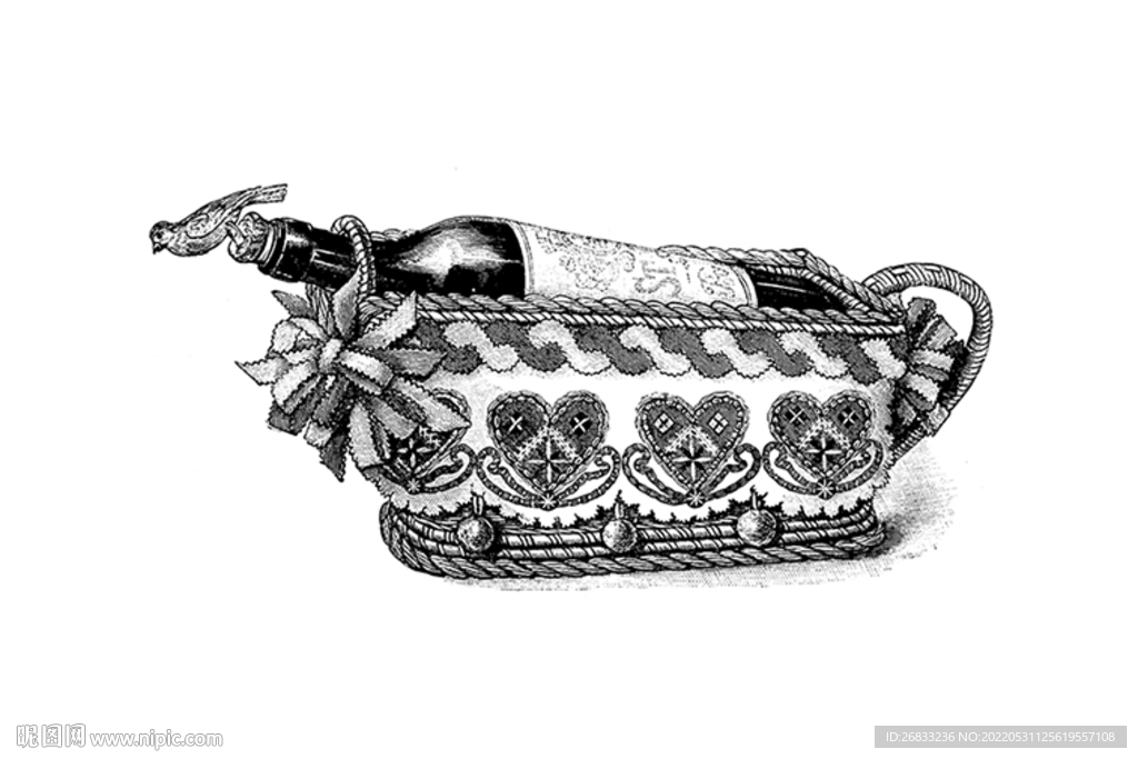 红酒 素描 插画