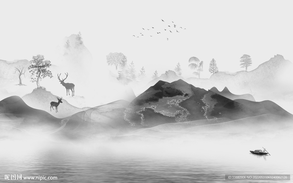 新品大气高端山水 Tif分层