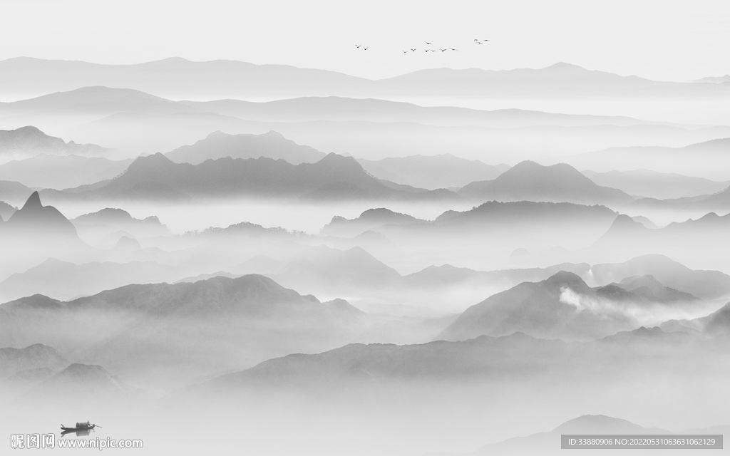 中式大气高端山水 Tif分层