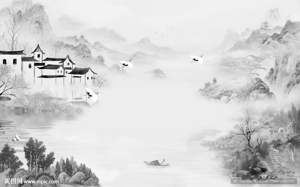 江南大气高端山水 Tif分层