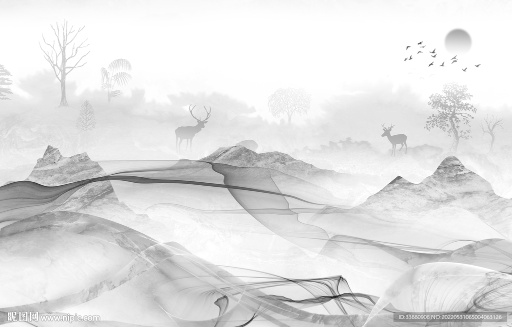 爆款大气高端山水 Tif分层