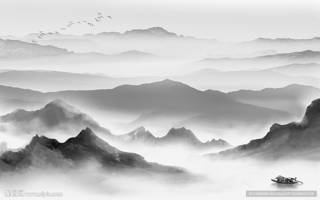 高端 现代爆款山水 tiF分层