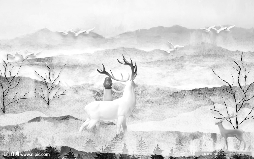 高清 现代爆款山水 tiF分层