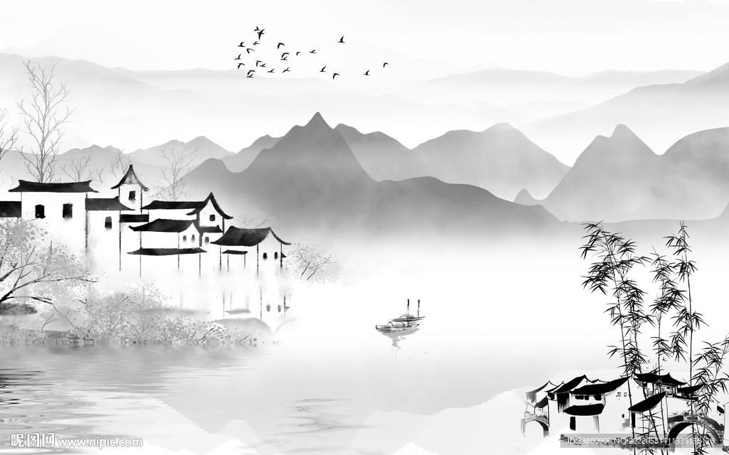 现代 意境大气山水 tiF分层