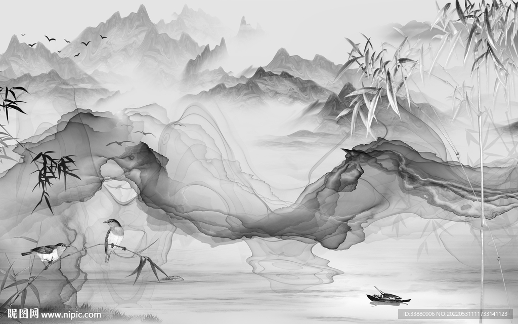 高雅意境大气山水 tiF分层