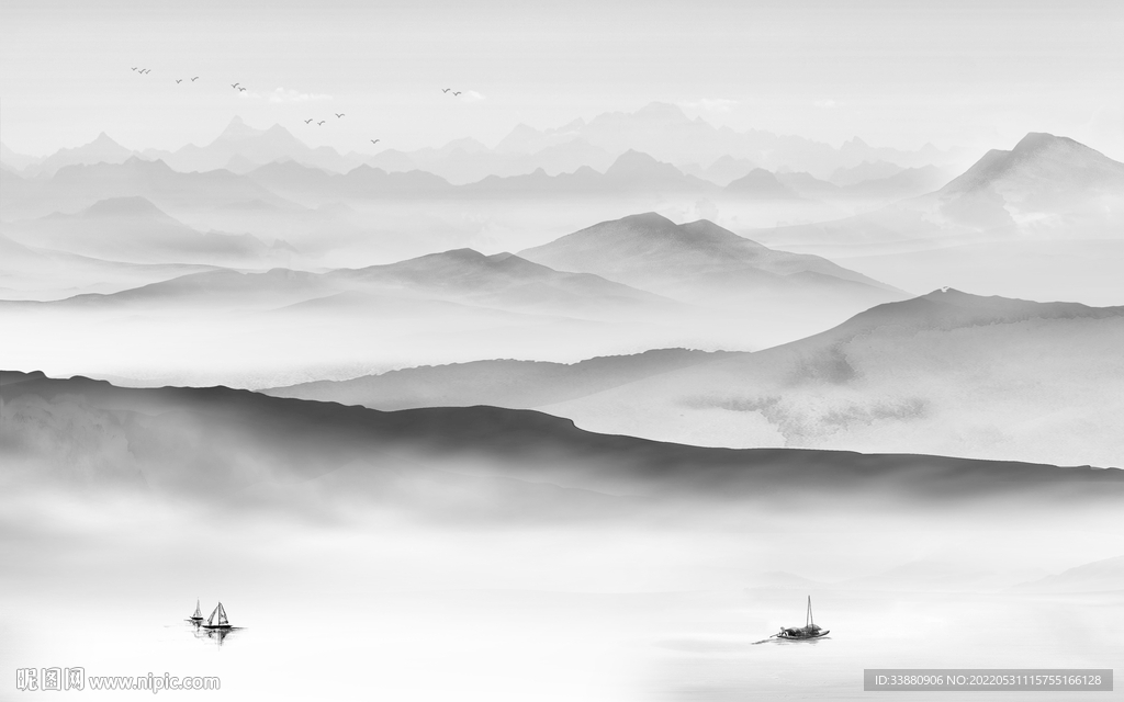 无框画最新高端山水 tiF分层