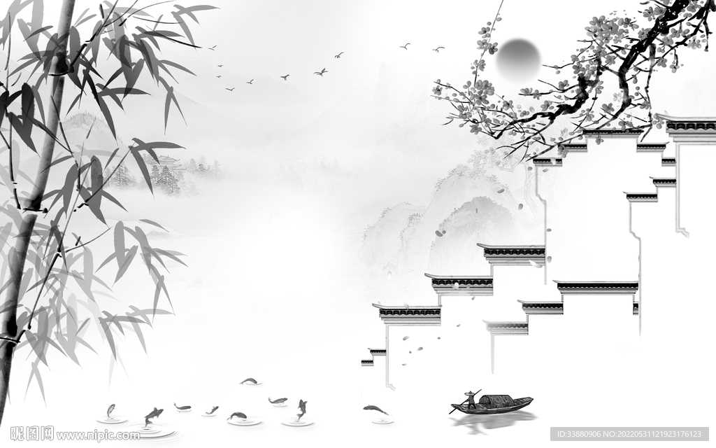 徽派最新高端山水 tiF分层