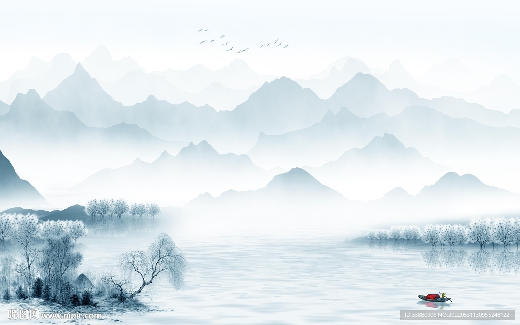 意境高端简约山水 Tif分层