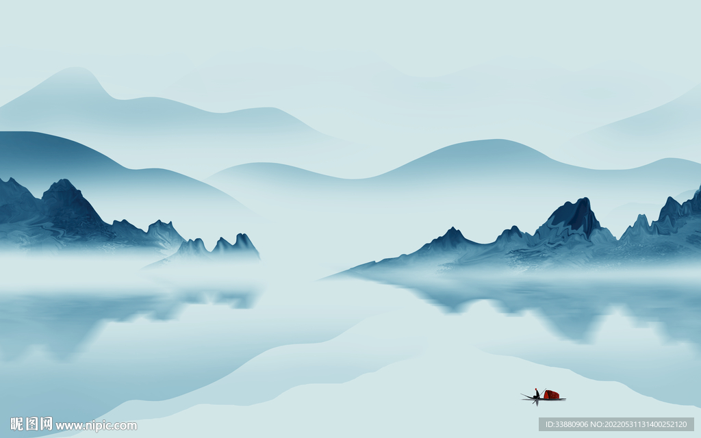 高雅高端简约山水 Tif分层