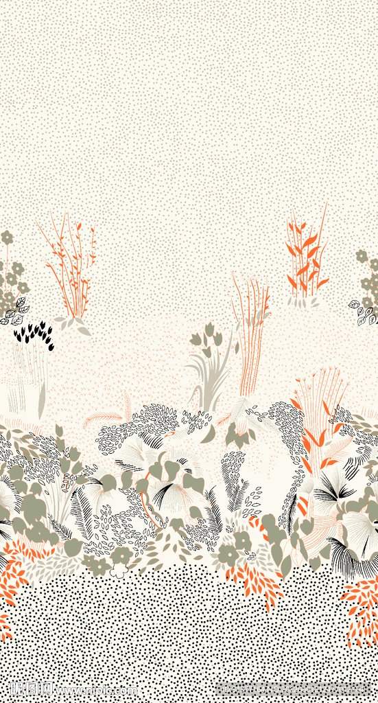 抽象线条定位花