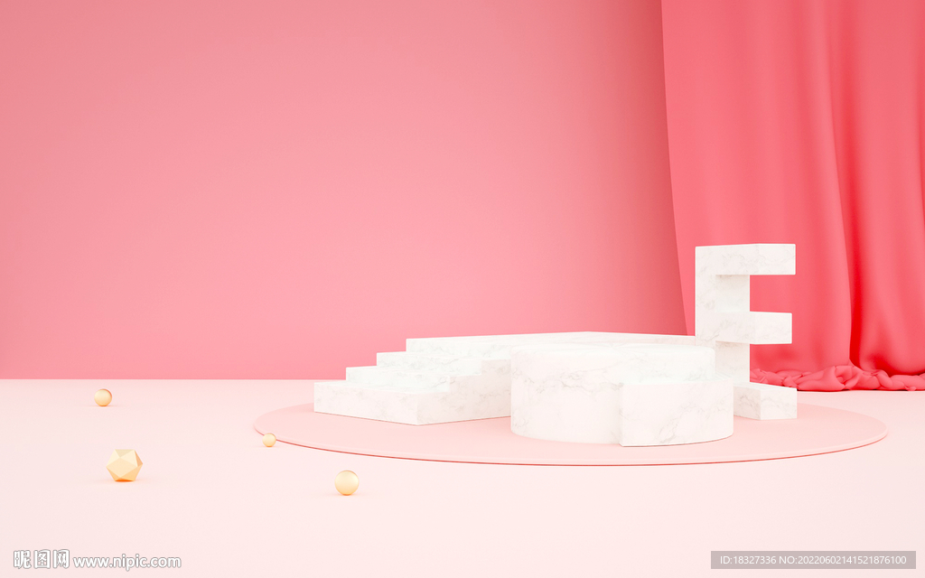 粉红色电商节日主图展台背景素材