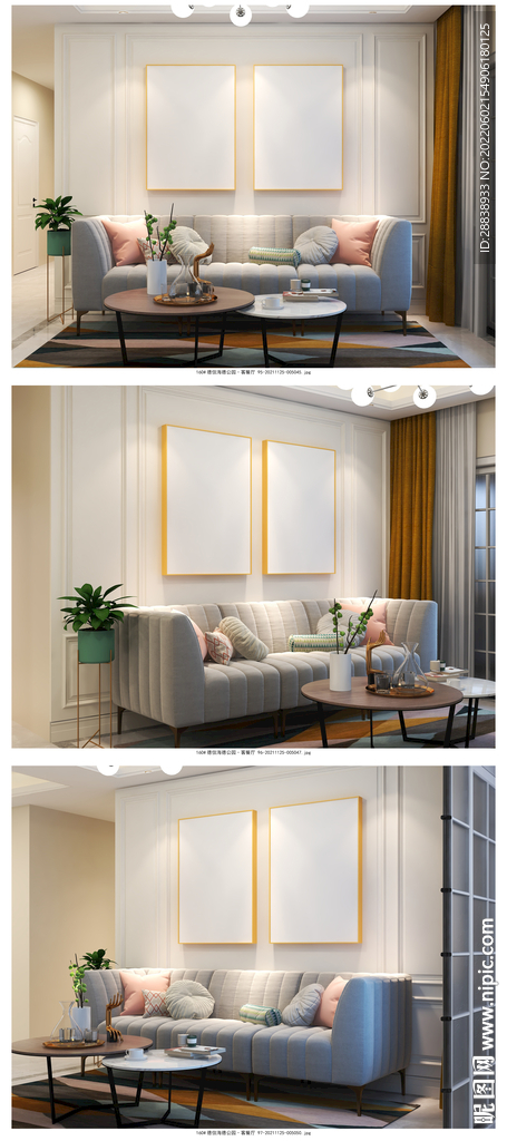 壁画框画样机 装饰画 主图模板