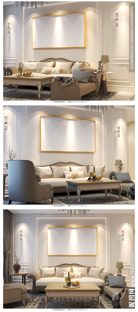 壁画框画样机 装饰画 主图模板