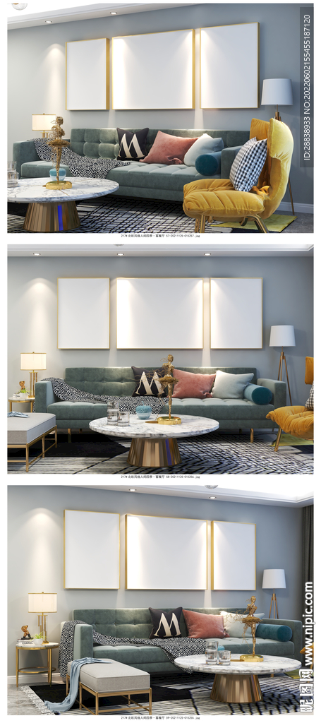 壁画框画样机 装饰画 主图模板