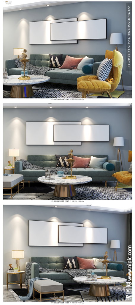 壁画框画样机 装饰画 主图模板