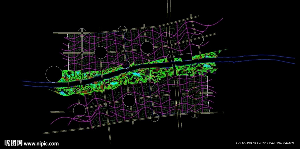 河道两侧的园林设计图
