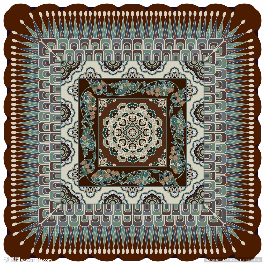 敦煌莫高窟盛中唐团花纹藻井 