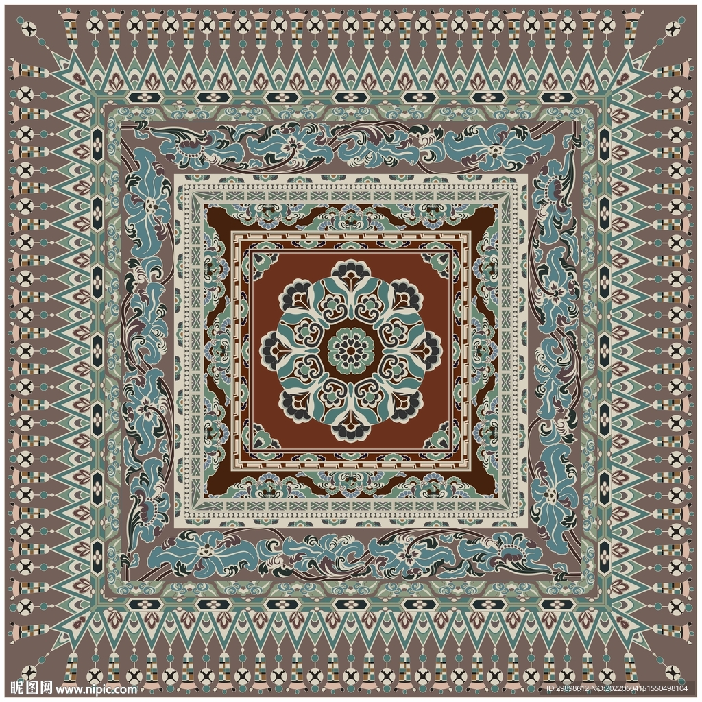 莫高窟壁画叶形团花纹藻井