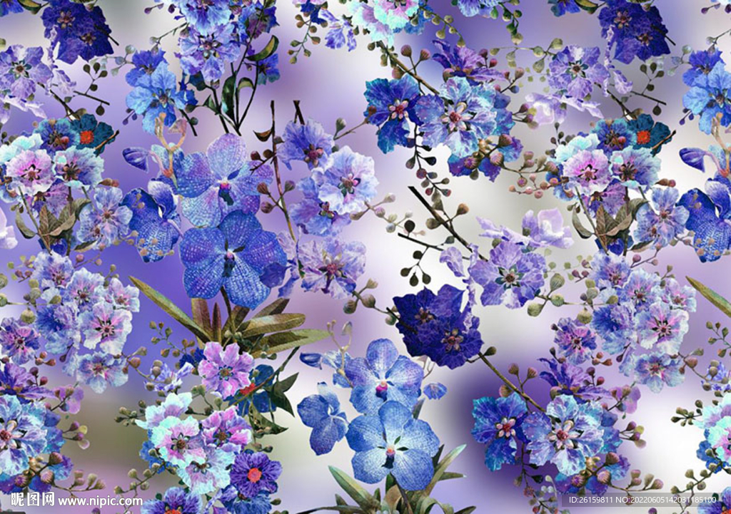 手绘花 水彩花 梦幻花 叶子花