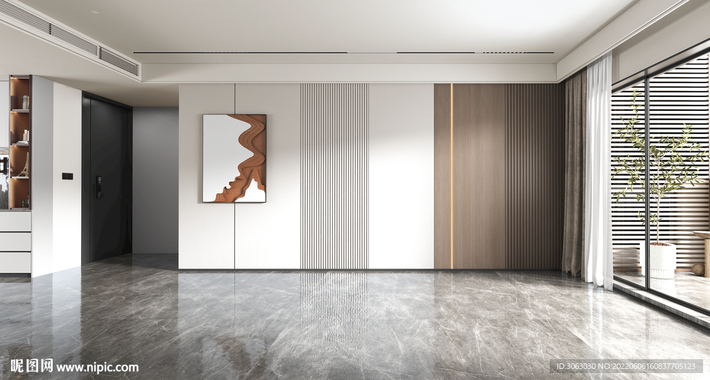 现代极简 轻奢客厅 空场景