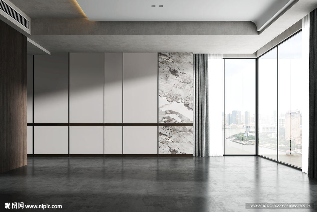 现代极简 轻奢客厅 空场景