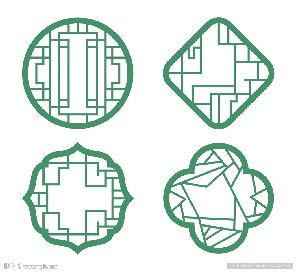 中式传统花格窗格装饰花纹