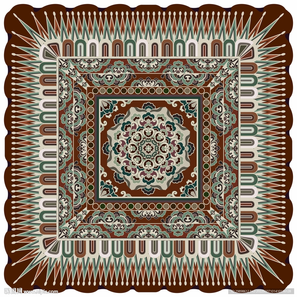 敦煌壁画盛唐叶形瓣莲花纹藻井