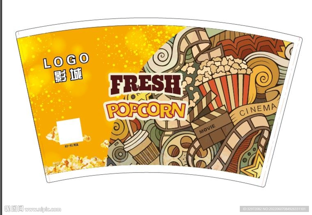 爆米花桶AI图片