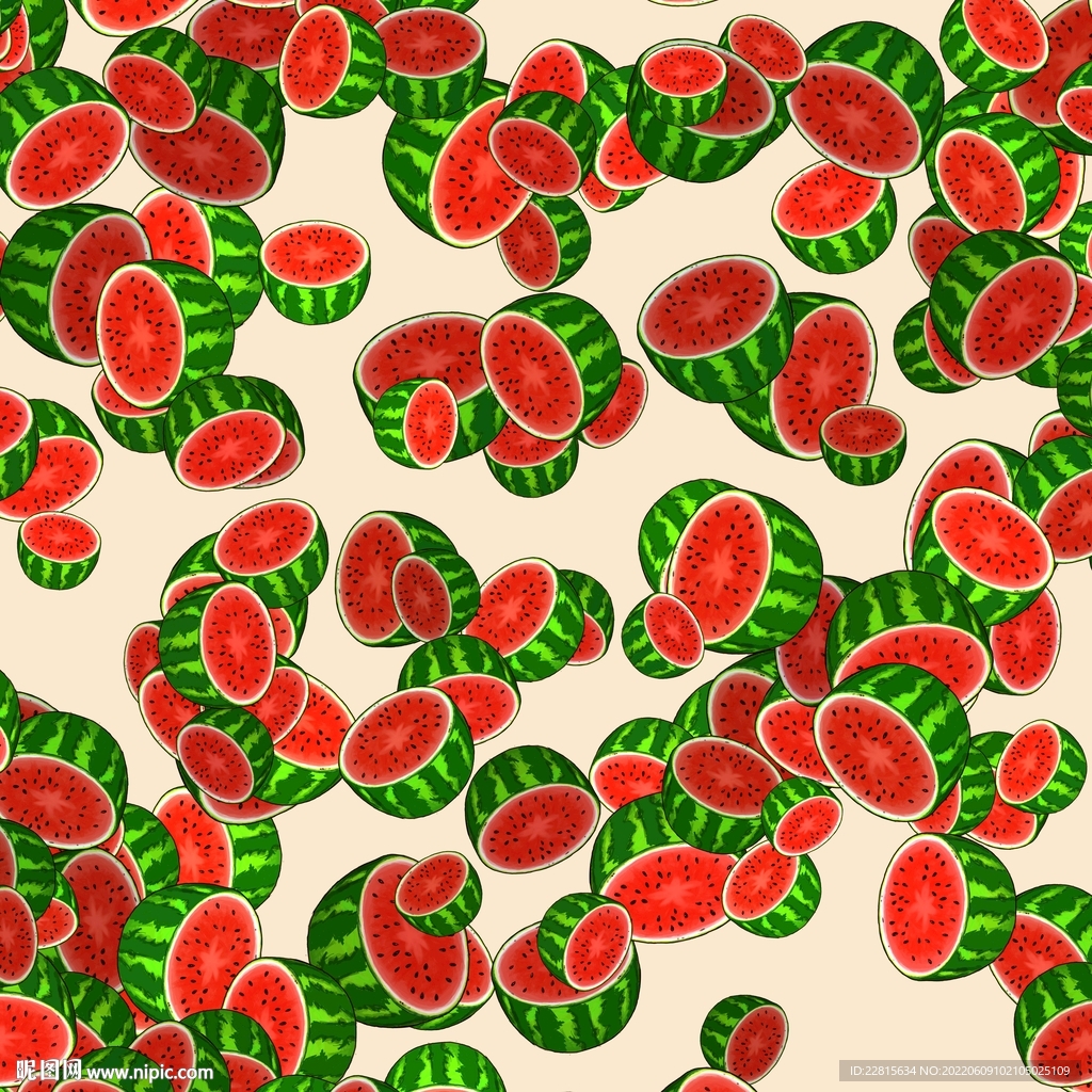 水彩手绘水果无缝拼接壁纸