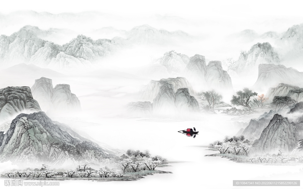 新款中式最新山水 TIf分层